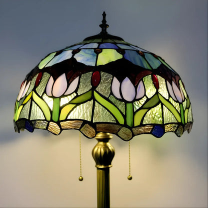 Tulip Stained Glass Tiffany-Style Lamp - Floor Lamp