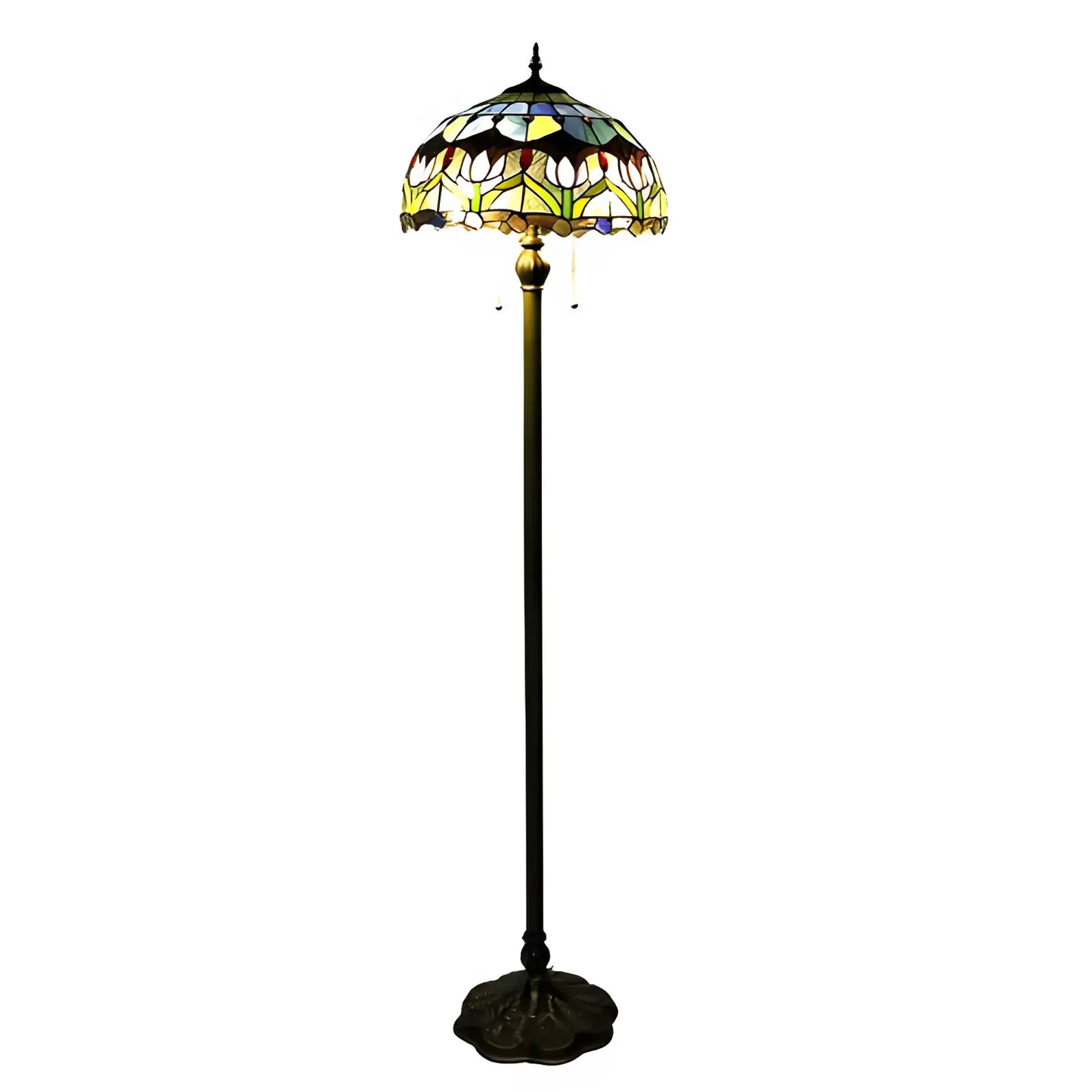 Tulip Stained Glass Tiffany-Style Lamp - Floor Lamp