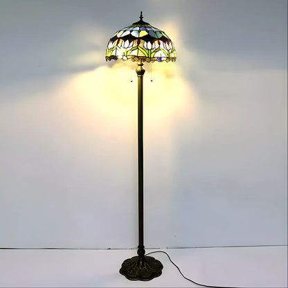 Tulip Stained Glass Tiffany-Style Lamp - Floor Lamp