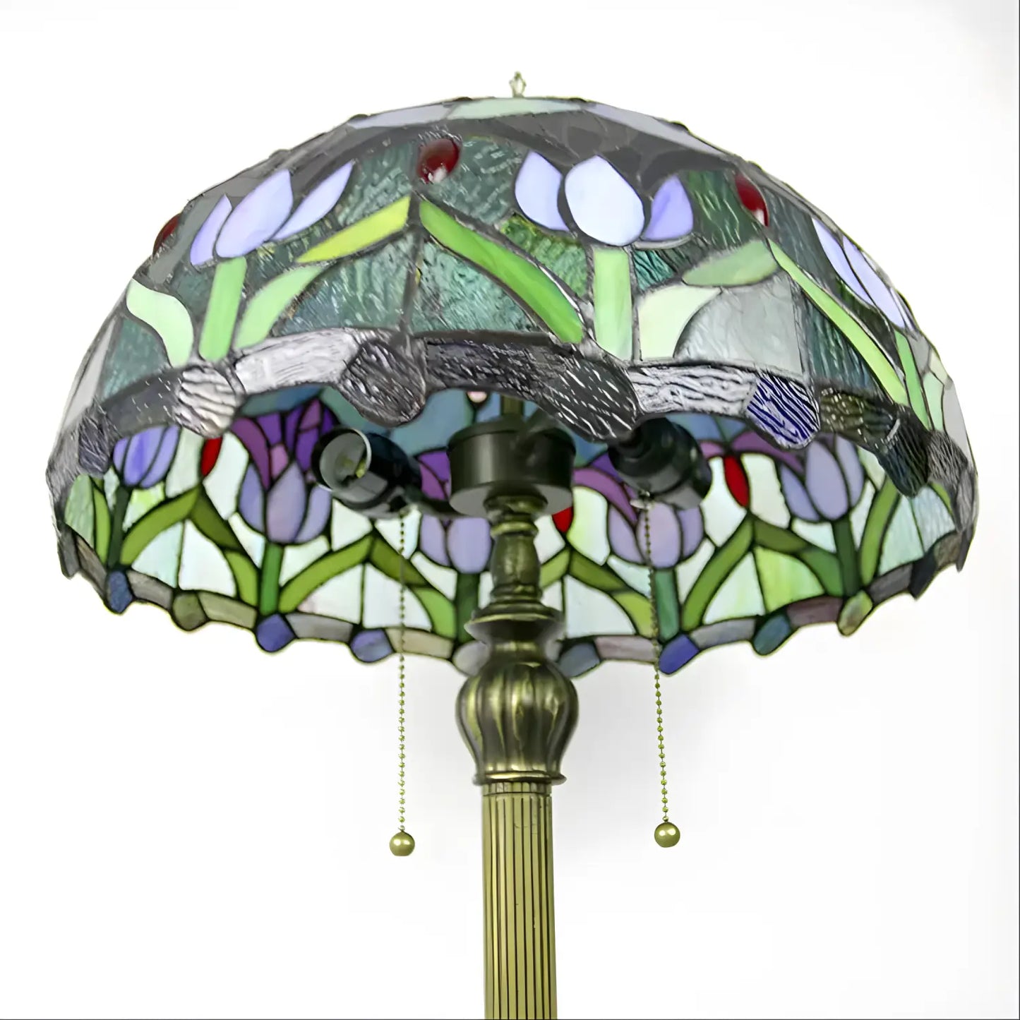 Tulip Stained Glass Tiffany-Style Lamp - Floor Lamp