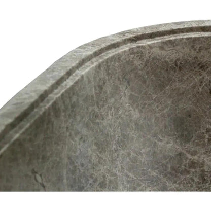 Tundra Gray Marble Freestanding Bathtub - Hand-Carved Matte Finish