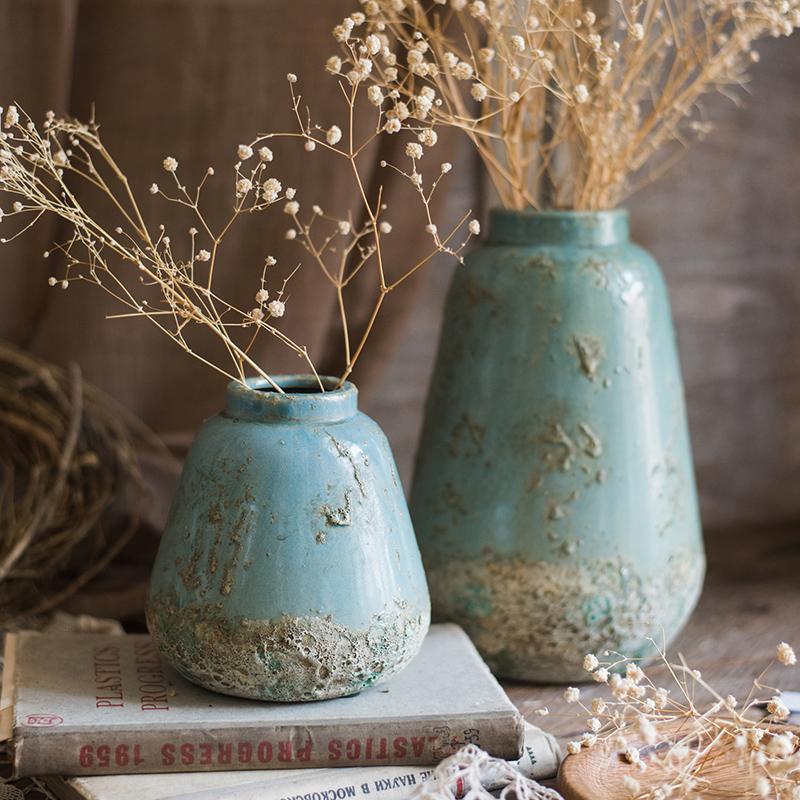 Turquoise Ceramic Vase, view 2