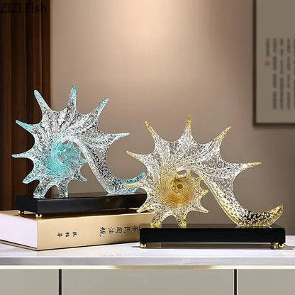 Turquoise & clear glass bubble conch sculpture bedroom aesthetic decor