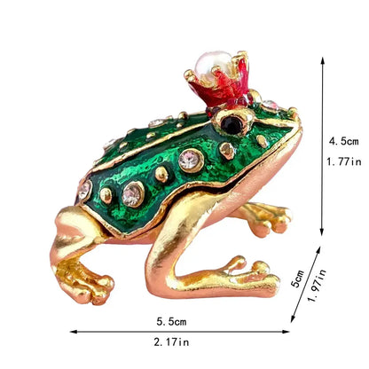Turquoise enamel swan crystal animal figurines trinket box bedroom decor
