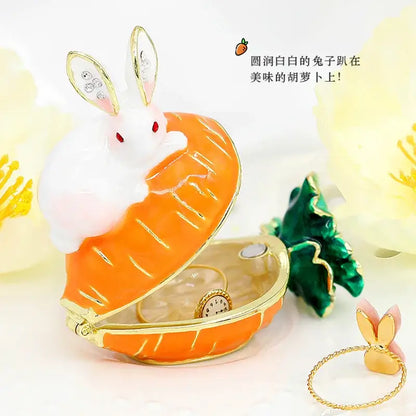 Turquoise enamel swan crystal animal figurines trinket box bedroom decor