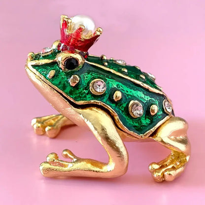 Turquoise enamel swan crystal animal figurines trinket box bedroom decor