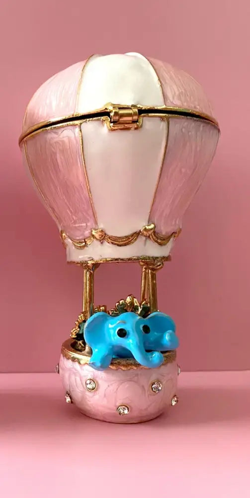 Turquoise enamel swan crystal animal figurines trinket box bedroom decor