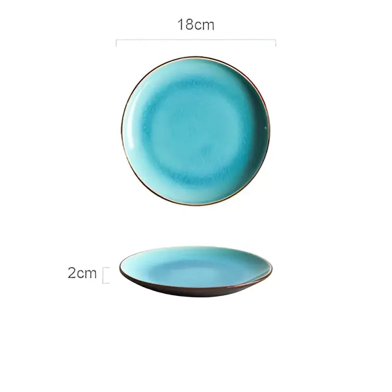 Turquoise ice cracking glaze ceramic tableware set dining room