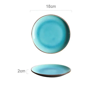 Turquoise ice cracking glaze ceramic tableware set dining room