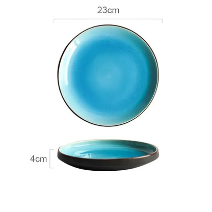 Turquoise ice cracking glaze ceramic tableware set dining room