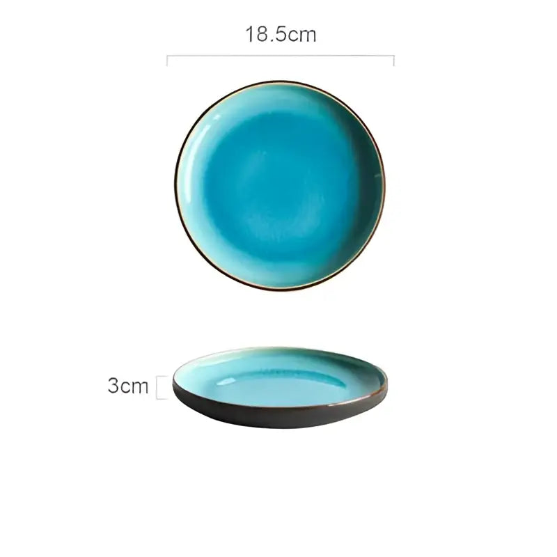 Turquoise ice cracking glaze ceramic tableware set dining room