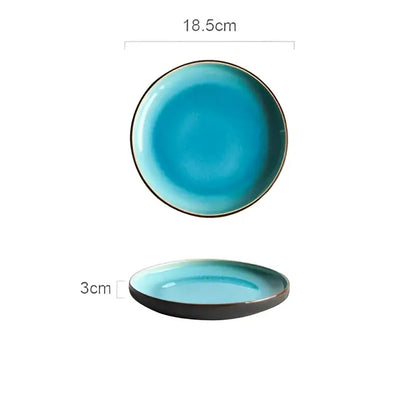 Turquoise ice cracking glaze ceramic tableware set dining room