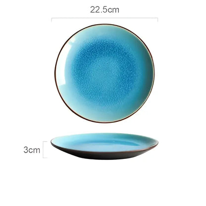 Turquoise ice cracking glaze ceramic tableware set dining room