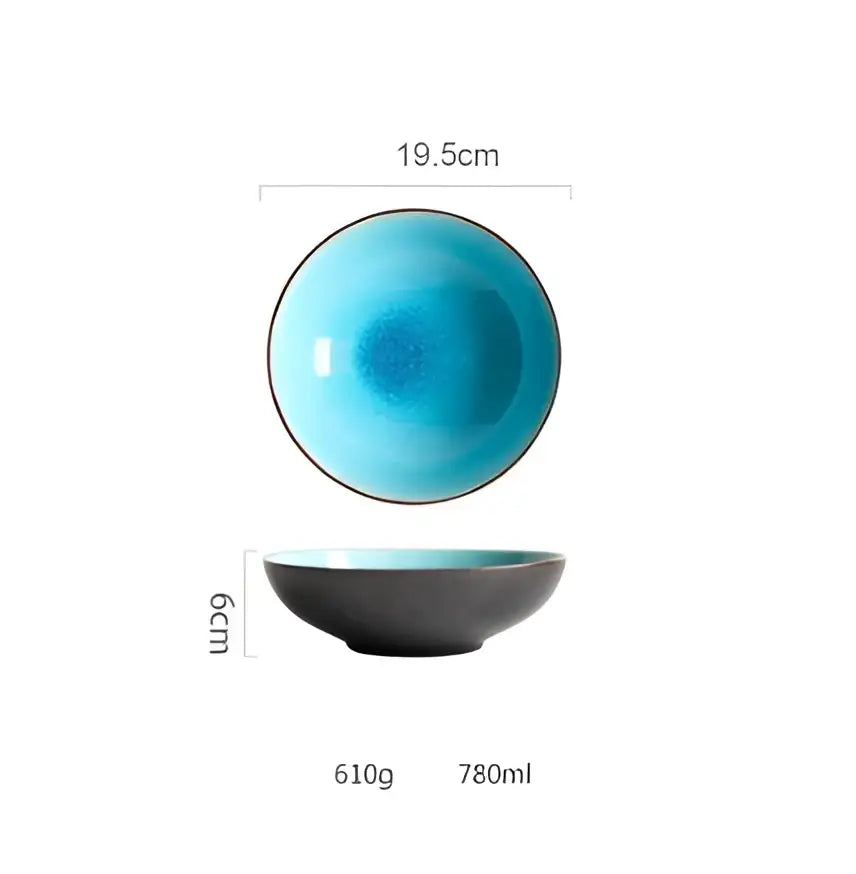 Turquoise ice cracking glaze ceramic tableware set dining room