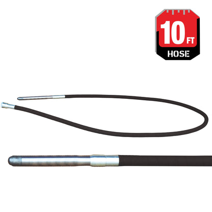 10 ft Concrete Vibrator Flexible Shaft Hose and Head