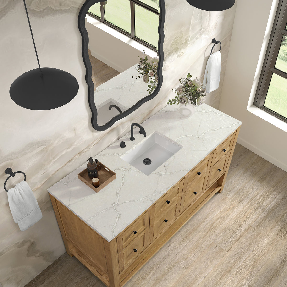 James Martin Breckenridge 60" Single Bathroom Vanity, Light Natural Oak
