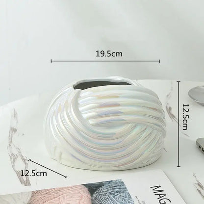 Twisted knot cream ceramic desktop storage tissue box – living room