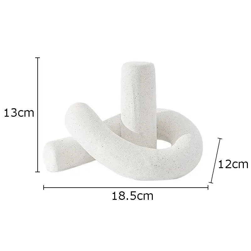 Twisted knot cream ceramic desktop storage tissue box – living room