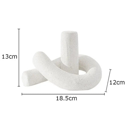 Twisted knot cream ceramic desktop storage tissue box – living room