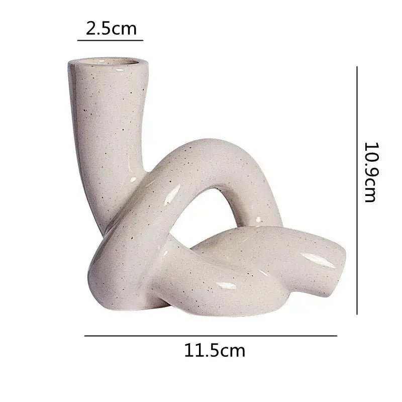Twisted knot cream ceramic desktop storage tissue box – living room