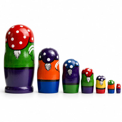 Set of 7 Gnomes Wooden Nesting Dolls 8 Inches