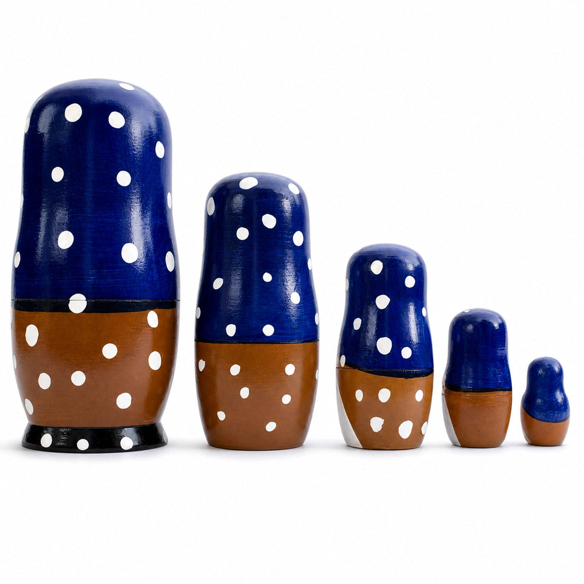 Set of 5 Winter Village Scene Nesting Dolls  6.5 Inches