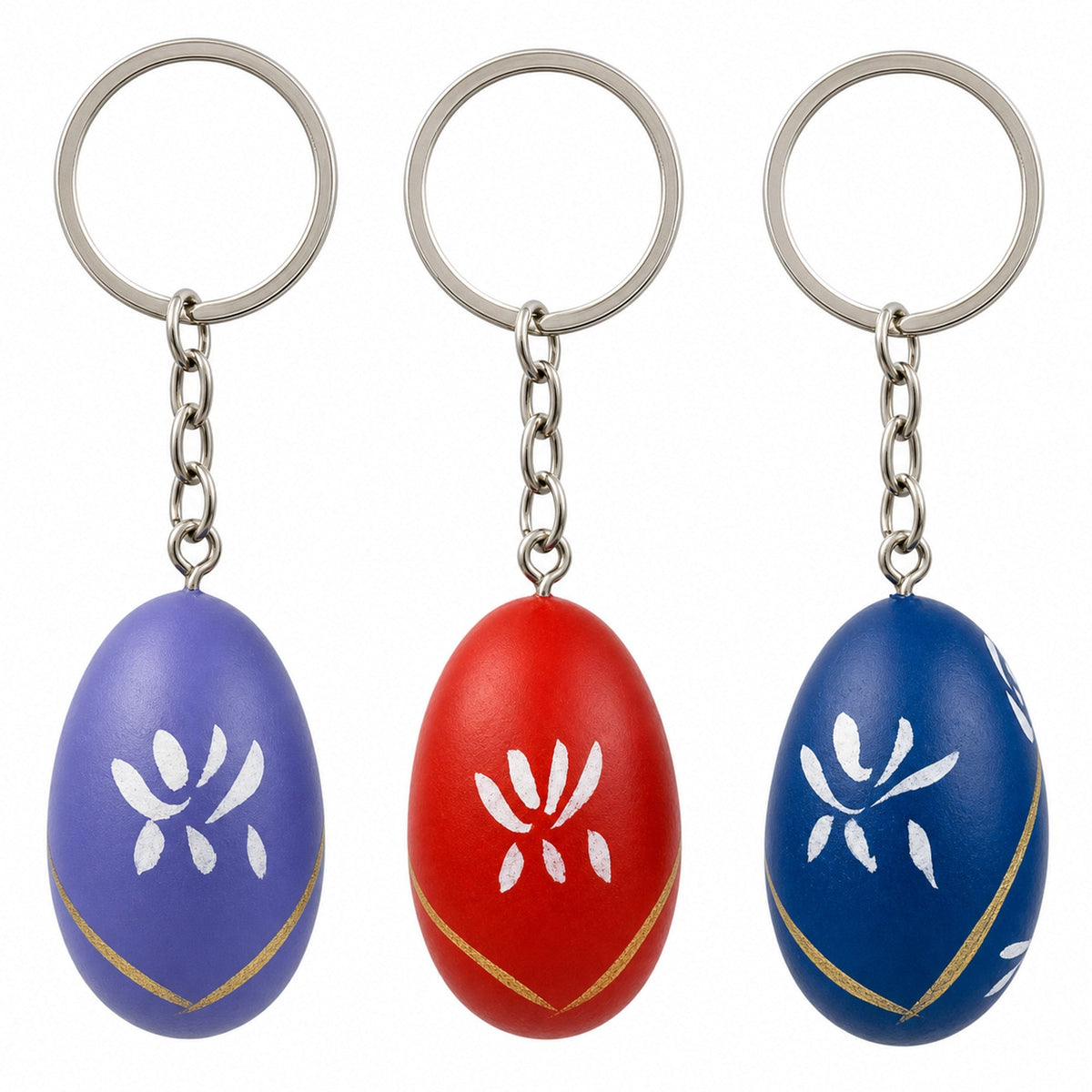 Set of 3 Metal Nesting Dolls Key Chains