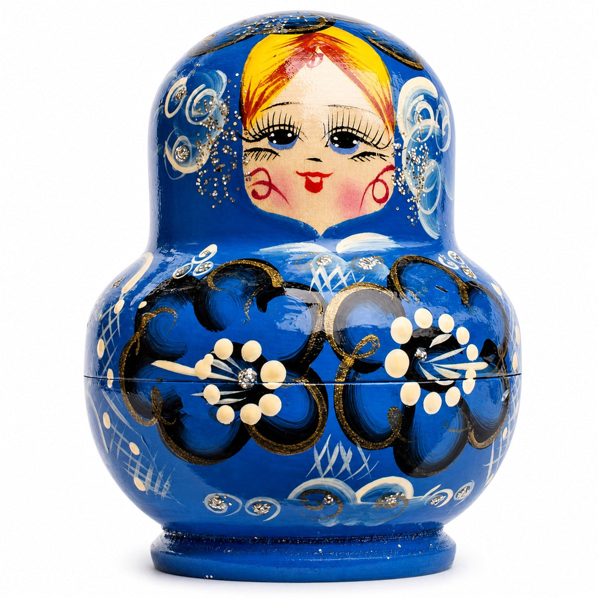 Set of 9 Rainbow Collection Blue Nesting Dolls  4.75 Inches