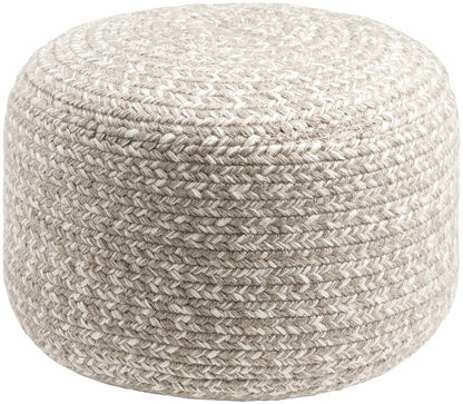 Tonanitla Natural Fiber Light Gray Knitted Outdoor Pouf