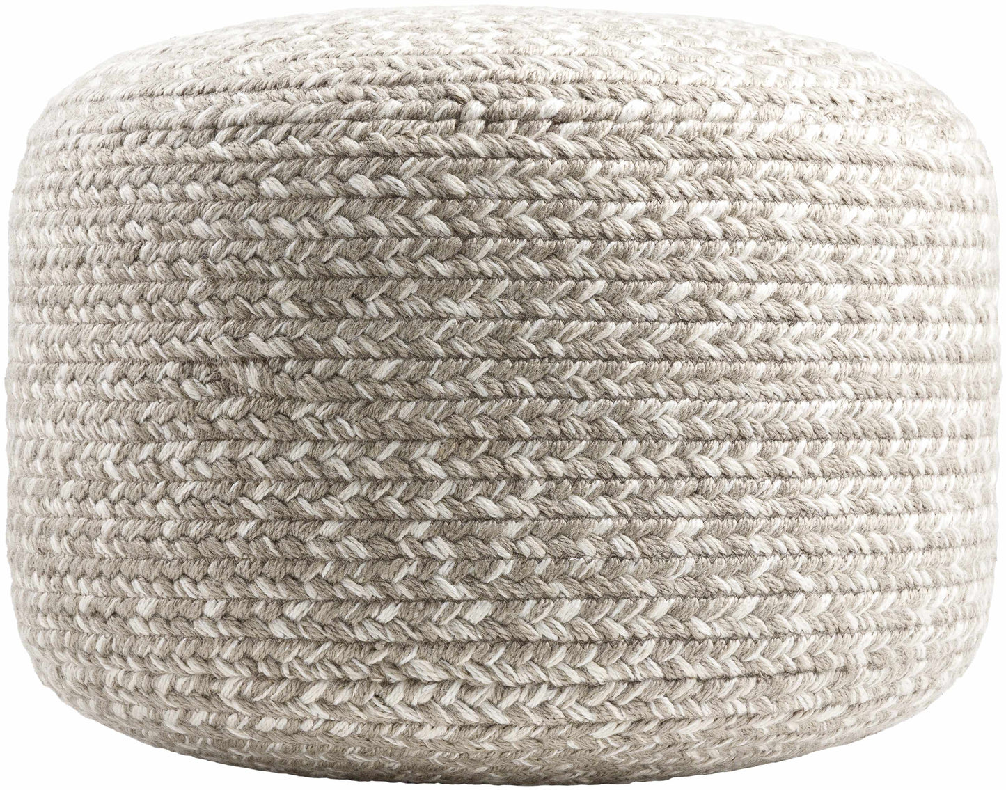 Tonanitla Natural Fiber Light Gray Knitted Outdoor Pouf