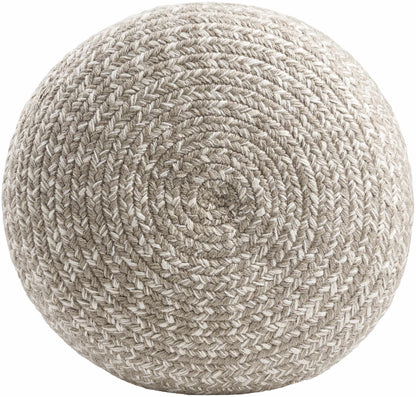 Tonanitla Natural Fiber Light Gray Knitted Outdoor Pouf