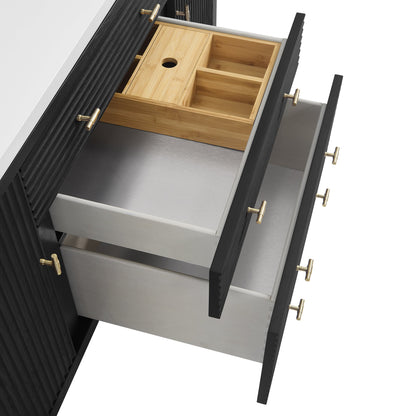 James Martin Myrrin 60" Double Bathroom Vanity, Carbon Oak