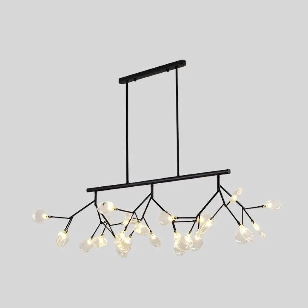 DecorBites™ Ultra-modern 27-Light Island Metal Pendant with Clear Shade for Dining Room