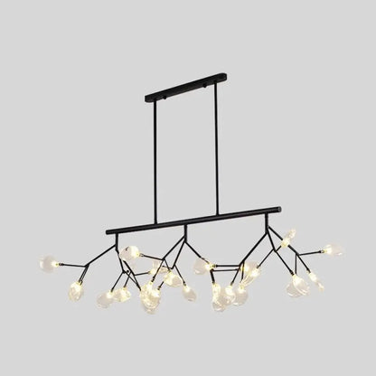 DecorBites™ Ultra-modern 27-Light Island Metal Pendant with Clear Shade for Dining Room