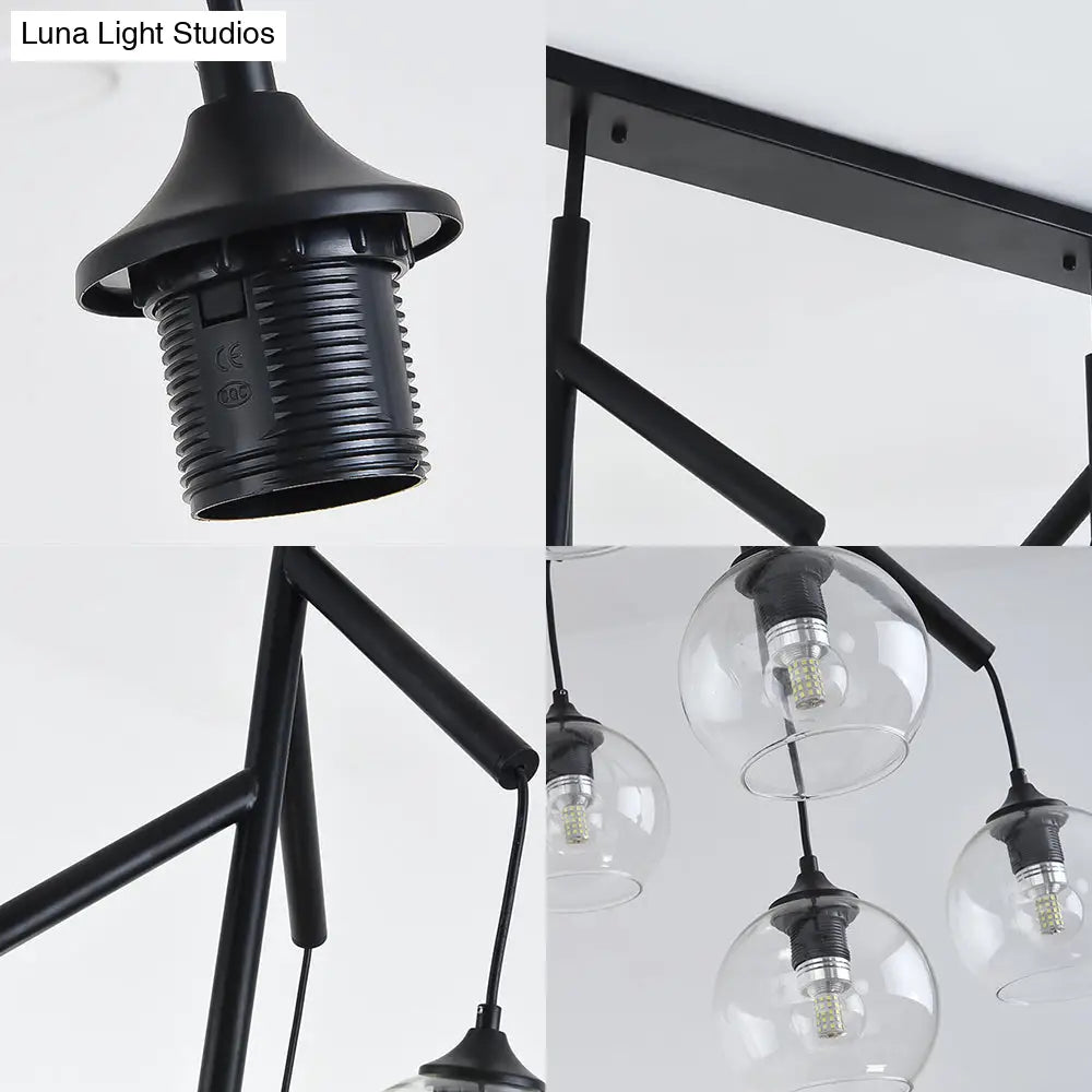 DecorBites™ Ultra-Modern Clear Glass Island Pendant with 8 Lights - Hanging Ceiling Fixture