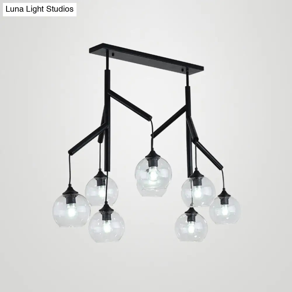 DecorBites™ Ultra-Modern Clear Glass Island Pendant with 8 Lights - Hanging Ceiling Fixture
