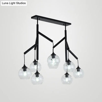 DecorBites™ Ultra-Modern Clear Glass Island Pendant with 8 Lights - Hanging Ceiling Fixture