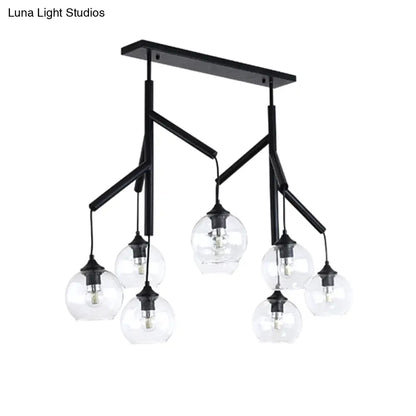 DecorBites™ Ultra-Modern Clear Glass Island Pendant with 8 Lights - Hanging Ceiling Fixture