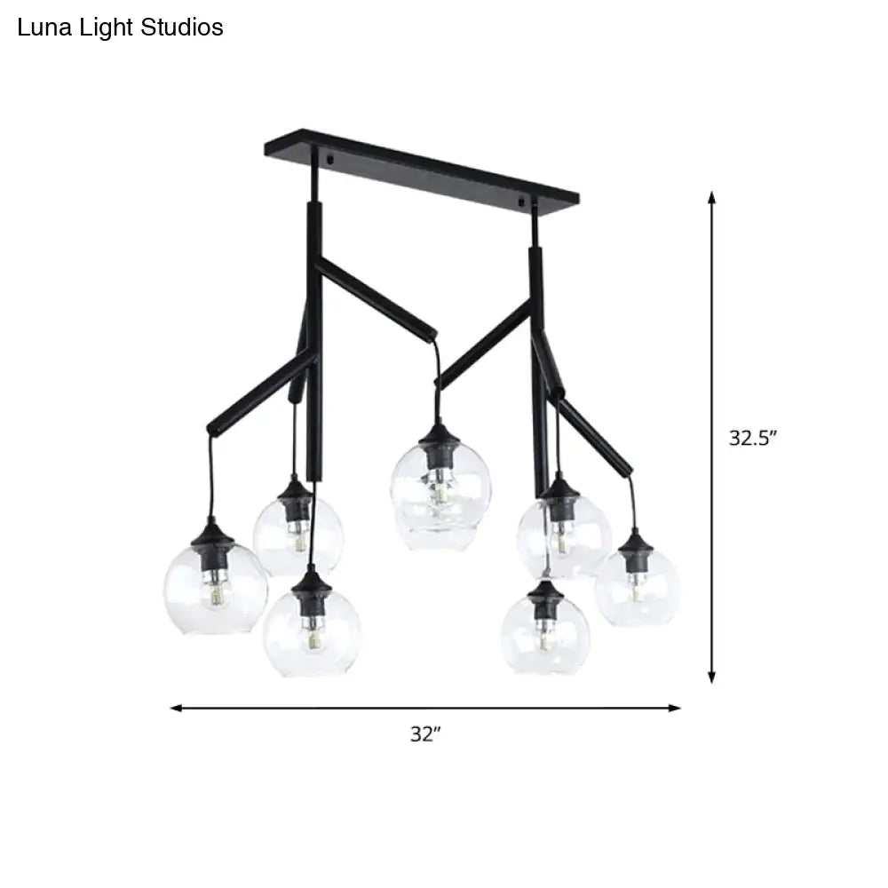 DecorBites™ Ultra-Modern Clear Glass Island Pendant with 8 Lights - Hanging Ceiling Fixture