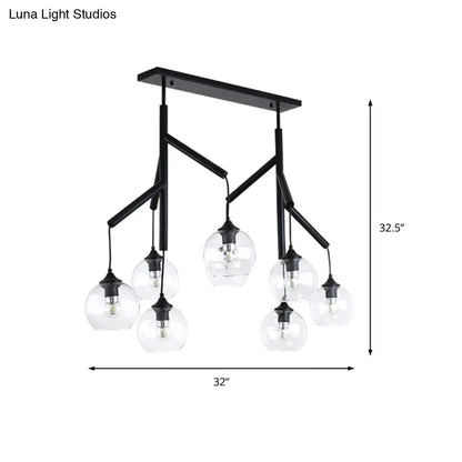 DecorBites™ Ultra-Modern Clear Glass Island Pendant with 8 Lights - Hanging Ceiling Fixture