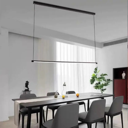 Ultra slim tube led office hanging lamp in black for dining rooms