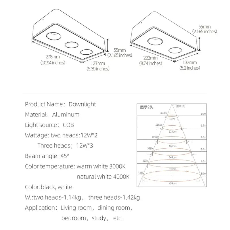Ultra-thin black 24w led ceiling spot light for living room