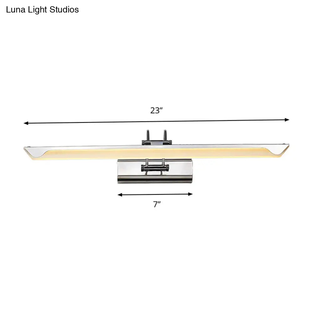 DecorBites™ Ultra-Thin LED Nickel Wall Lamp for Bathroom - Simple Style, Warm/White Light (17"/23" Width)