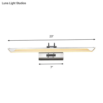 DecorBites™ Ultra-Thin LED Nickel Wall Lamp for Bathroom - Simple Style, Warm/White Light (17"/23" Width)