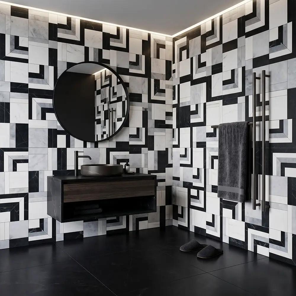 Una Polished Marble Mosaics 12x13 3/16