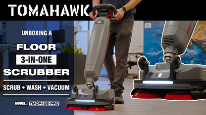 Electric Floor Scrubber Cleaner with 16” Power Mop Brushes Cordless Battery Powered