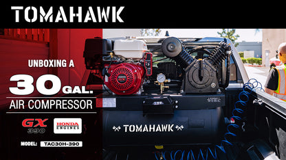 30 Gallon Air Compressor 13HP Honda GX390 Engine Horizontal Tank 24.4 CFM @ 90 PSI Gas-Powered