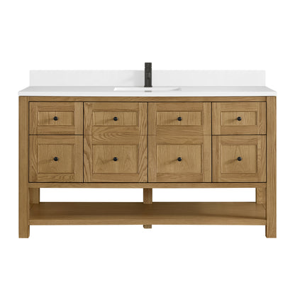 James Martin Breckenridge 60" Single Bathroom Vanity, Light Natural Oak