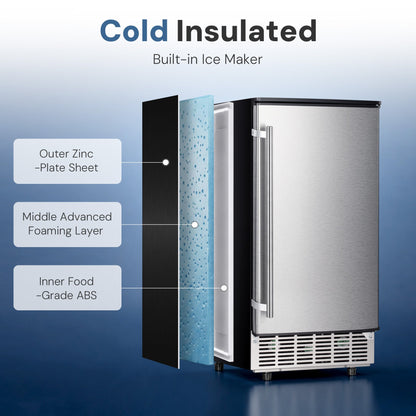 Undercounter Commercial Ice Maker Built-in Ice Machine 70LBS/24H