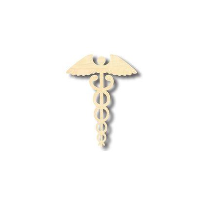 Unfinished Wood Caduceus Shape - Medicine - Craft- up to 46" DIY